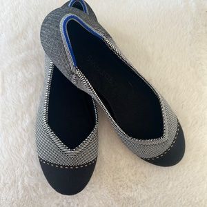 Rothy’s The Flat Size 8 Shoes Cloud Gray Birdseye Round Toe Ballet Slip-On